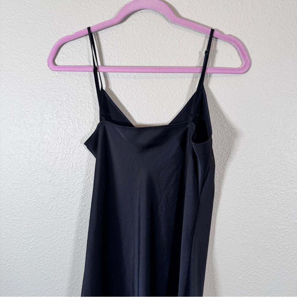 Wilfred Black Satin Midi Slip Dress Womens S Classic Formal Girly LBD Holiday - Picture 4 of 11